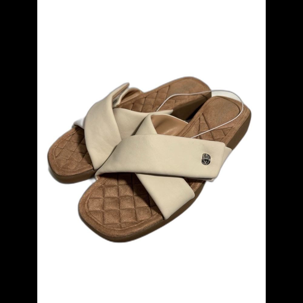 Aerosoles Women's Beige Criss-Cross Strap Sandals 7.5